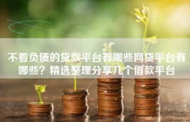 不看负债的贷款平台有哪些网贷平台有哪些？精选整理分享几个借款平台