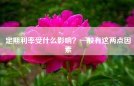 定期利率受什么影响？一般有这两点因素