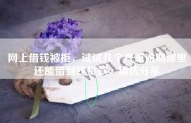 网上借钱被拒，试试几个严重逾期哪里还能借到钱贷款，精选分享