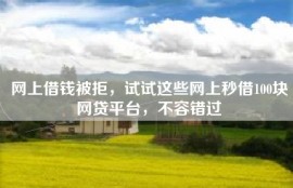 网上借钱被拒，试试这些网上秒借100块网贷平台，不容错过