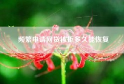 频繁申请网贷被拒多久能恢复