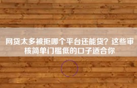 网贷太多被拒哪个平台还能贷？这些审核简单门槛低的口子适合你
