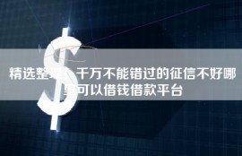 精选整理！千万不能错过的征信不好哪里可以借钱借款平台