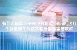 有什么借款口子是小额借款1000元？这几个就是哪个网贷不看征信最容易放款