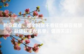 网贷盘点，哪个网贷不看征信最容易放款贷款平台名单，值得关注！