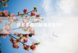 拼多多真的能领现金吗？
