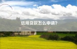信用贷款怎么申请？