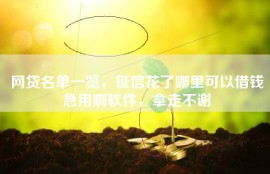 网贷名单一览，征信花了哪里可以借钱急用啊软件，拿走不谢