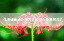 花呗提前还款后为什么没有恢复额度？