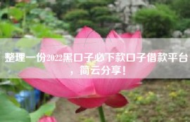 整理一份2022黑口子必下款口子借款平台，简云分享！
