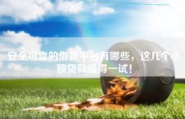 安全可靠的借款平台有哪些，这几个小额贷款值得一试！