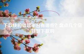 下款快的借款平台有哪些？盘点几个贷款好下款的