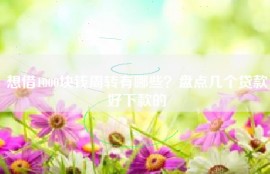 想借1000块钱周转有哪些？盘点几个贷款好下款的