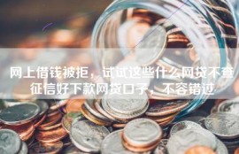 网上借钱被拒，试试这些什么网贷不查征信好下款网贷口子，不容错过