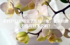 农村户口公司交了五险一金，老家的新农合可以不交吗？