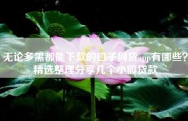 无论多黑都能下款的口子网贷app有哪些？精选整理分享几个小额贷款