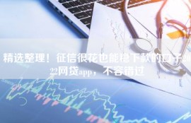 精选整理！征信很花也能稳下款的口子2022网贷app，不容错过
