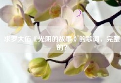 求罗大佑《光阴的故事》的歌词，完整的？
