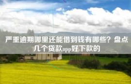 严重逾期哪里还能借到钱有哪些？盘点几个贷款app好下款的