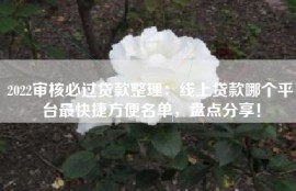 2022审核必过贷款整理：线上贷款哪个平台最快捷方便名单，盘点分享！