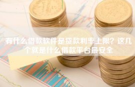 有什么借款软件是贷款利率上限？这几个就是什么借款平台最安全