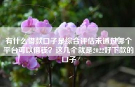 有什么借款口子是综合评估未通过哪个平台可以借钱？这几个就是2022好下款的口子