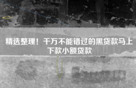 精选整理！千万不能错过的黑贷款马上下款小额贷款