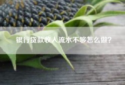 银行贷款收入流水不够怎么做？