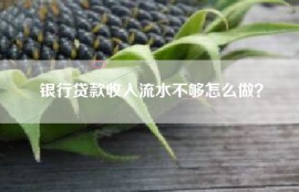 银行贷款收入流水不够怎么做？