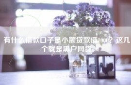 有什么借款口子是小额贷款借1000？这几个就是黑户网贷