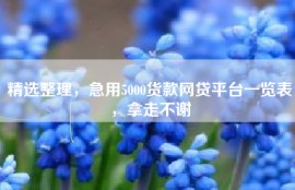 精选整理，急用5000货款网贷平台一览表，拿走不谢