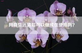 网商贷还清后可以继续在使用吗？