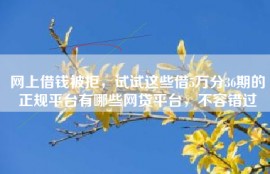 网上借钱被拒，试试这些借5万分36期的正规平台有哪些网贷平台，不容错过