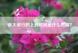 各大银行的上班时间是什么时候？