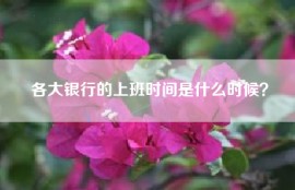 各大银行的上班时间是什么时候？