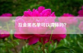 互金黑名单可以清除吗？