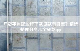 网贷平台哪些好下款贷款有哪些？精选整理分享几个贷款app