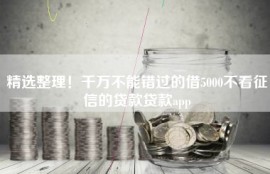 精选整理！千万不能错过的借5000不看征信的贷款贷款app