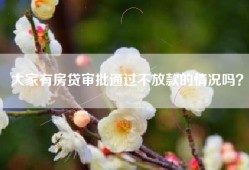 大家有房贷审批通过不放款的情况吗？