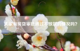 大家有房贷审批通过不放款的情况吗？
