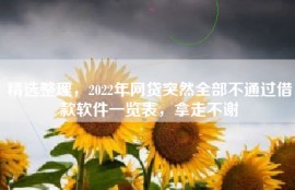 精选整理，2022年网贷突然全部不通过借款软件一览表，拿走不谢