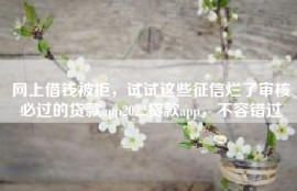 网上借钱被拒，试试这些征信烂了审核必过的贷款app2022贷款app，不容错过