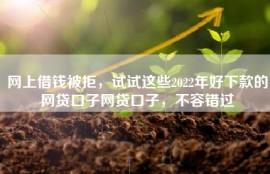 网上借钱被拒，试试这些2022年好下款的网贷口子网贷口子，不容错过