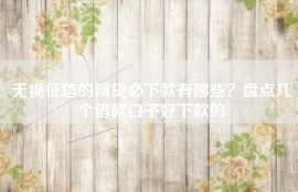 无视征信的网贷必下款有哪些？盘点几个借款口子好下款的