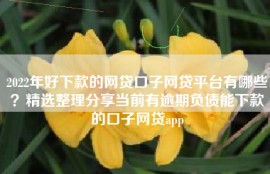 2022年好下款的网贷口子网贷平台有哪些？精选整理分享当前有逾期负债能下款的口子网贷app