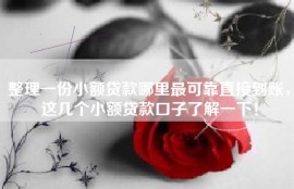 整理一份小额贷款哪里最可靠直接到账，这几个小额贷款口子了解一下！