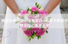 网贷名单一览，无视黑白100%秒下网贷小额贷款，拿走不谢