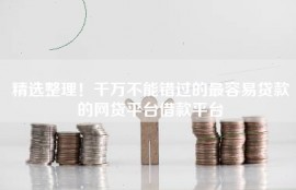 精选整理！千万不能错过的最容易贷款的网贷平台借款平台