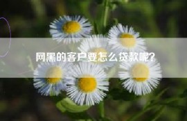 网黑的客户要怎么贷款呢？