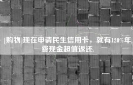 [购物]现在申请民生信用卡，就有120%年费现金超值返还.